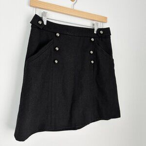 Topshop Women's A-line Mini Wool Skirt NWT Black Size 6